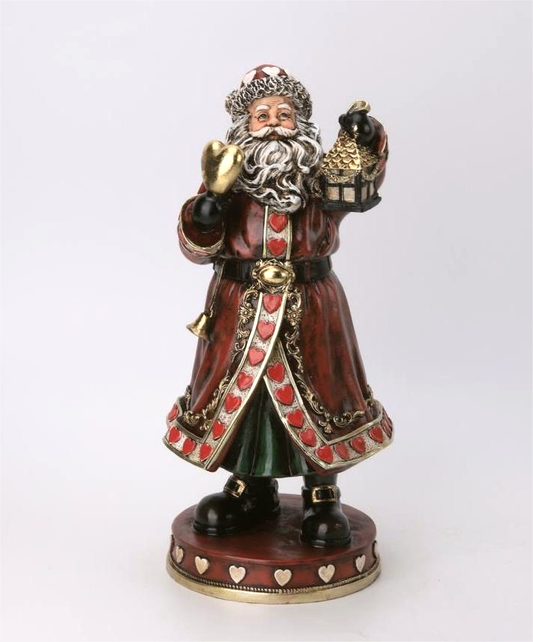 Heart & Lantern Father Christmas Figurine - 34.9cm