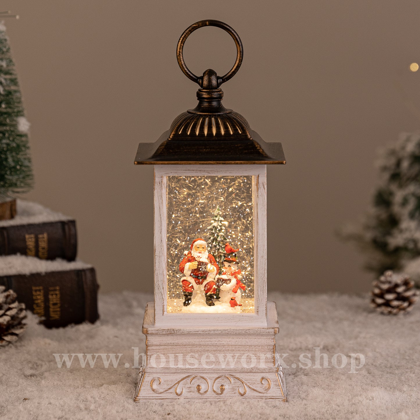 manhattan christmas snow globe santa
