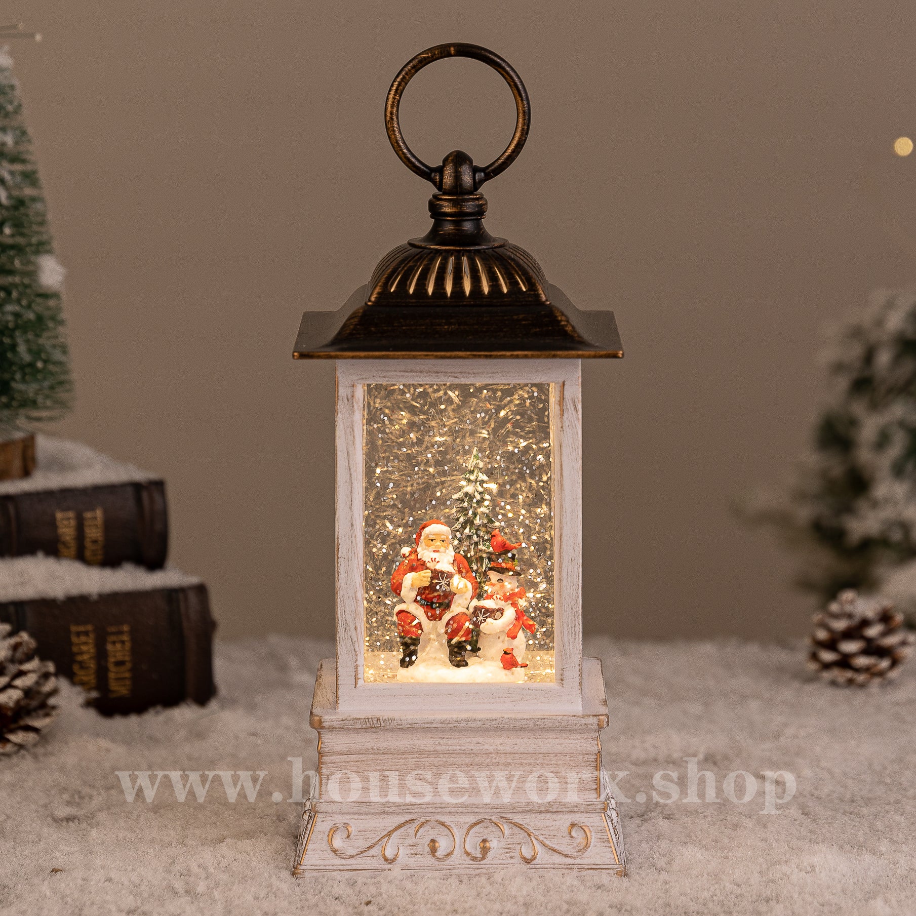 manhattan christmas snow globe santa