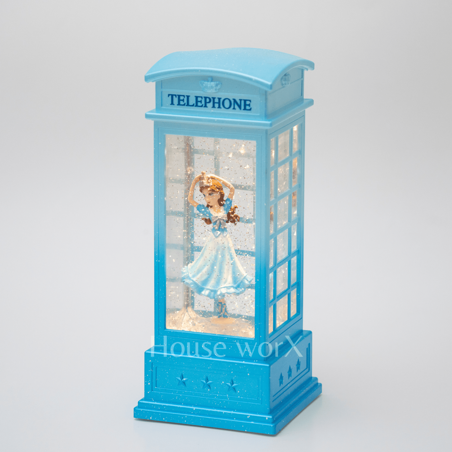 Arla - Telephone Booth - Blue/Blue Dress - Christmas Snow Globes by House worX