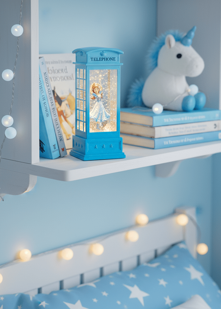 Arla - Telephone Booth - Blue/Blue Dress - Christmas Snow Globes by House worX