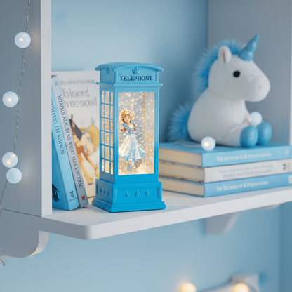 Arla - Telephone Booth - Blue/Blue Dress - Christmas Snow Globes by House worX