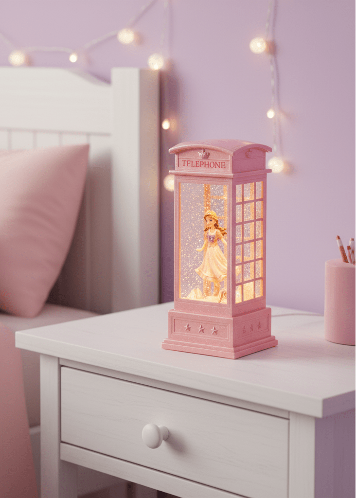 Arla - Telephone Booth - Pink/Pink Dress - Christmas Snow Globes by House worX