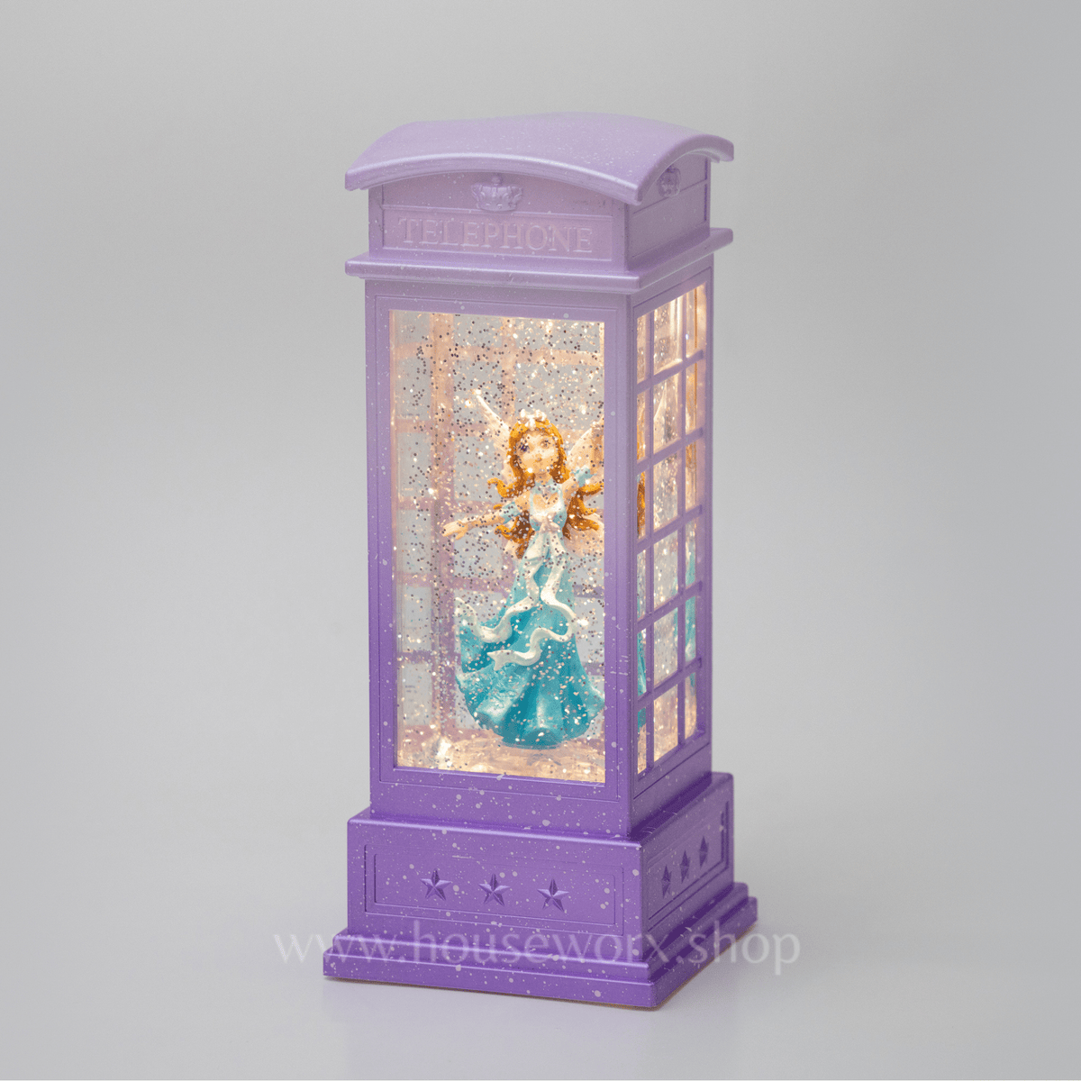 Arla - Telephone Booth - Purple/Blue Dress - Christmas Snow Globes by House worX