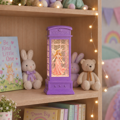 Arla - Telephone Booth - Purple/Pink Dress - Christmas Snow Globes by House worX