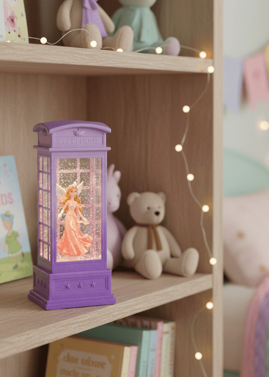 Arla - Telephone Booth - Purple/Pink Dress - Christmas Snow Globes by House worX
