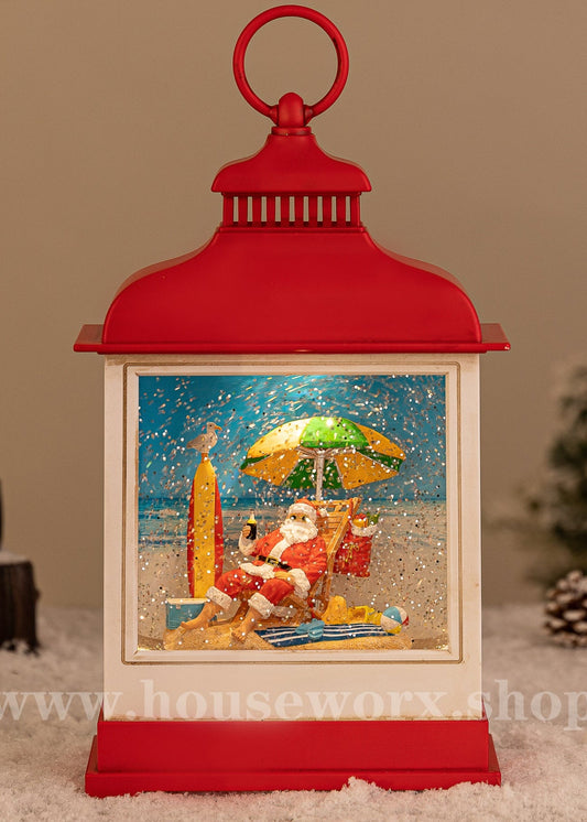 Aussie Beach Santa - NO BOX - Christmas Snow Globes by House worX