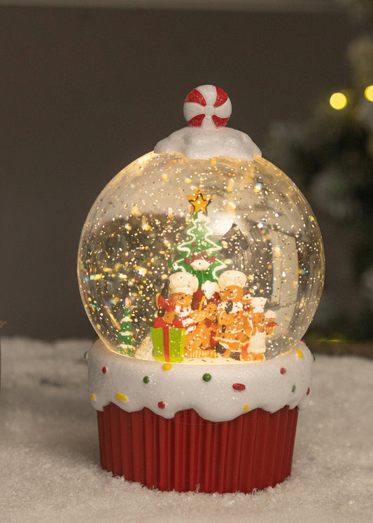 Candy Gingerbread Cupcake - Gingerbread - Christmas Snow Globes by House worX