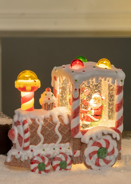 Candy Gingerbread Train - Christmas Snow Globes by House worX