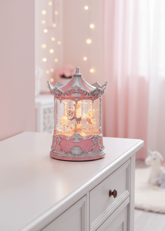 Carousel - Pink - Christmas Snow Globes by House worX