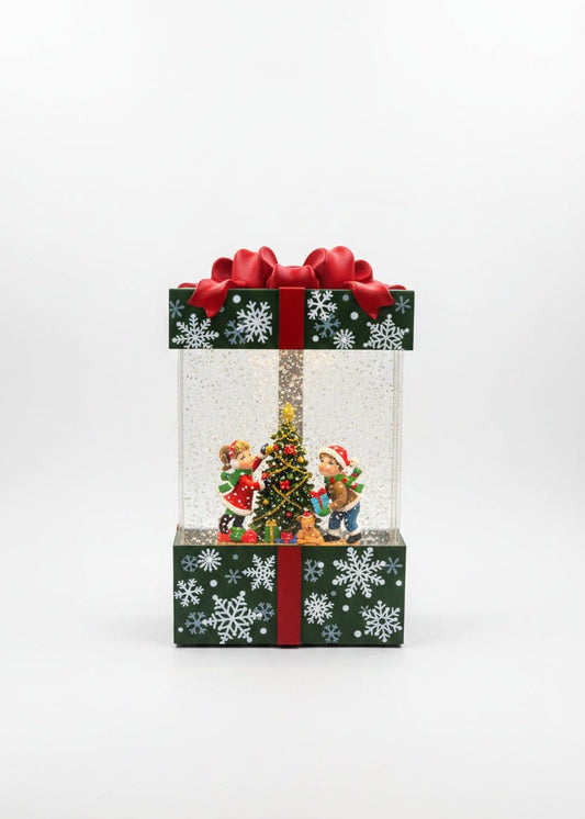 Christmas Present - Kids and Tree - Christmas Snow Globes by House worX