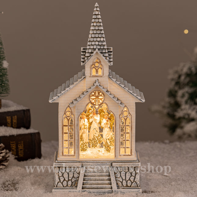 church christmas snow globe angel
