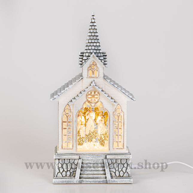 church christmas snow globe angel front