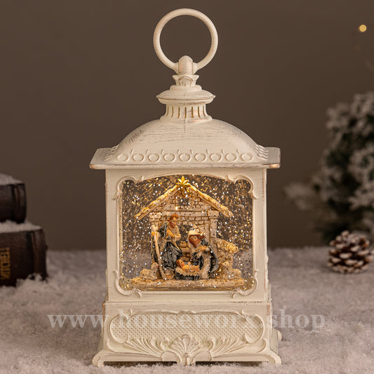 european nativity snow gobe