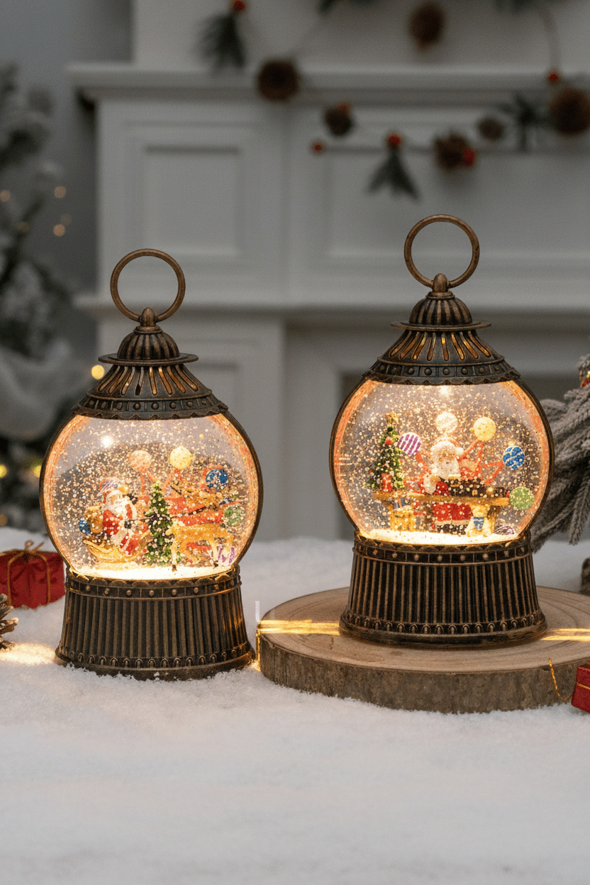 Ferris Wheel - Santa/Teddy - Christmas Snow Globes by House worX
