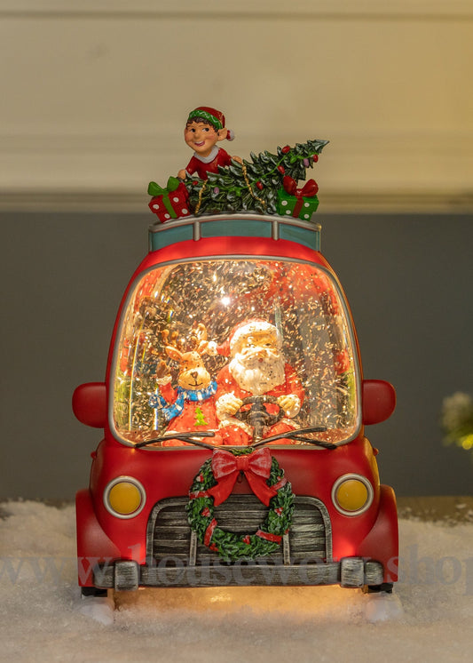Festive Car - Santa - Christmas Snow Globes by House worX