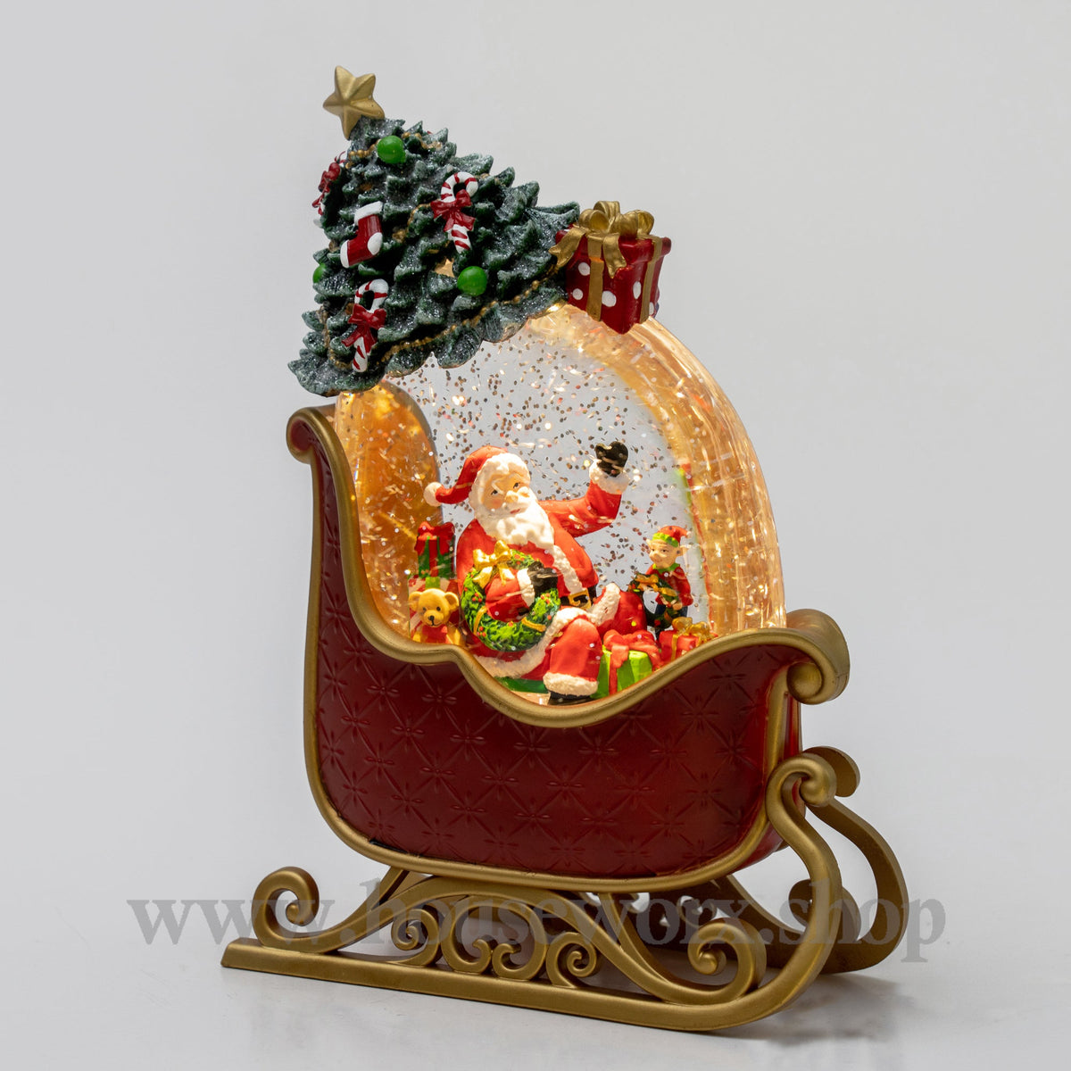 Festive Sleigh - Santa - Christmas Snow Globes by House worX