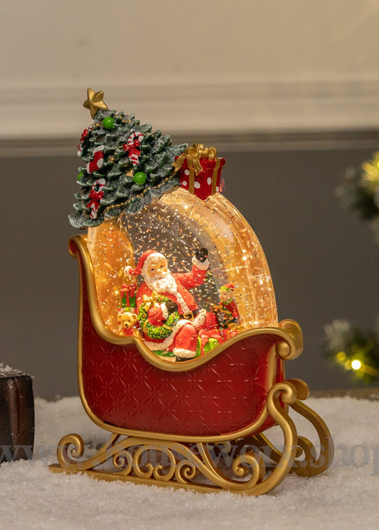 Festive Sleigh - Santa - Christmas Snow Globes by House worX