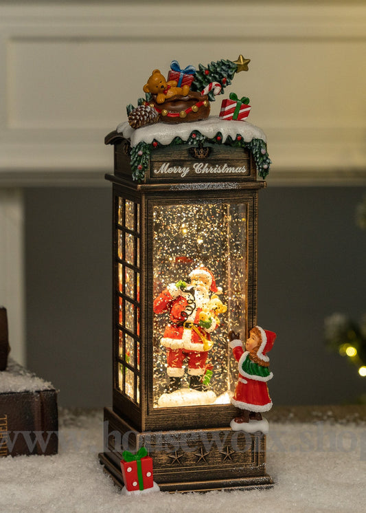 Festive Telephone Booth - Christmas Snow Globes by House worX