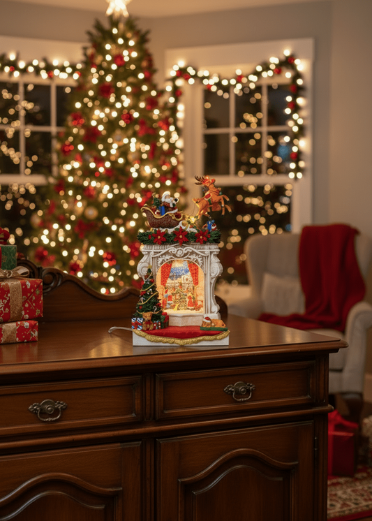 Fireplace - Sleigh - PRE-ORDER - Christmas Snow Globes by House worX