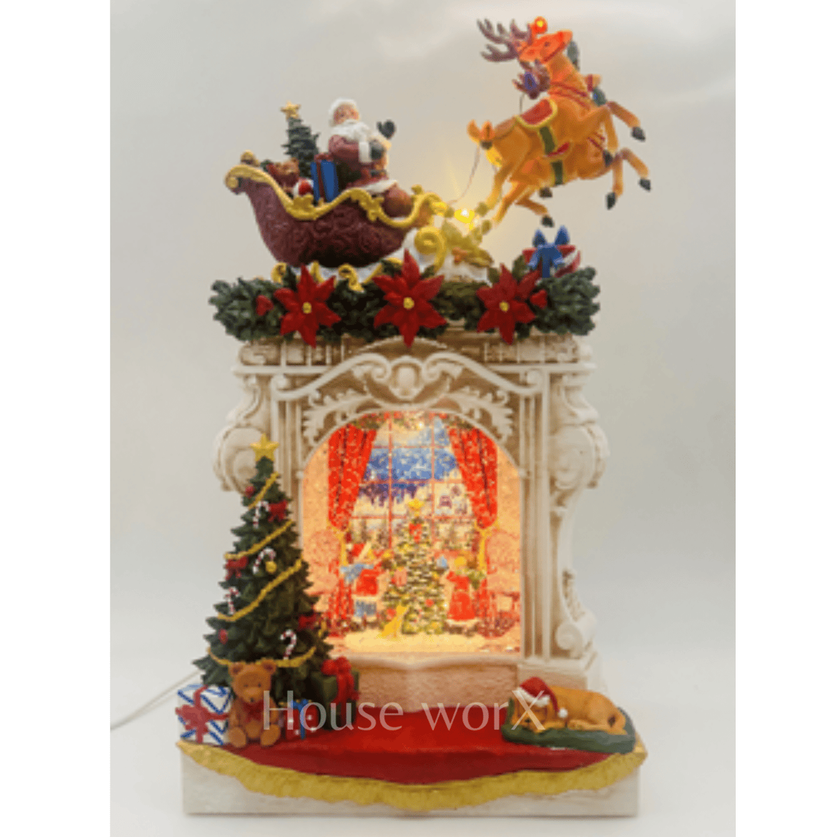 Fireplace - Sleigh - PRE-ORDER - Christmas Snow Globes by House worX