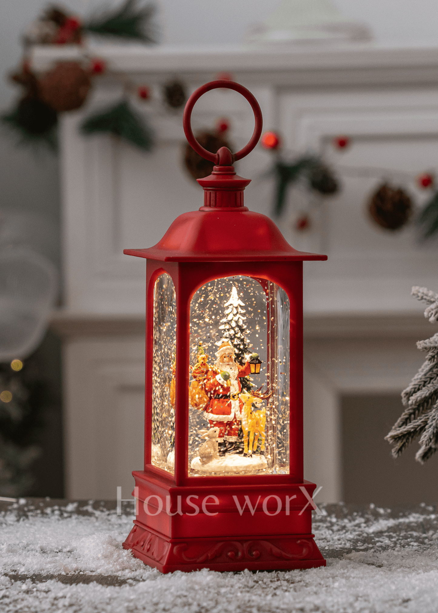 Georgia Santa - Red - Christmas Snow Globes by House worX