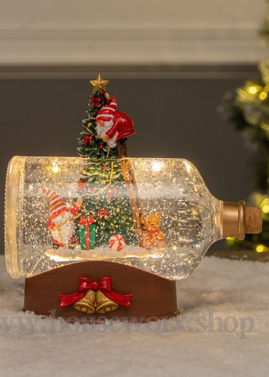 Gnome Bottle - Christmas Snow Globes by House worX