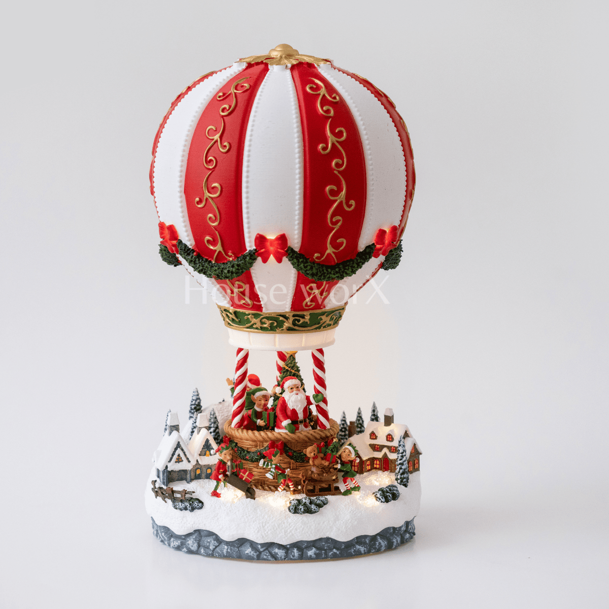Holiday Lane - Hot Air Balloon - Christmas Snow Globes by House worX