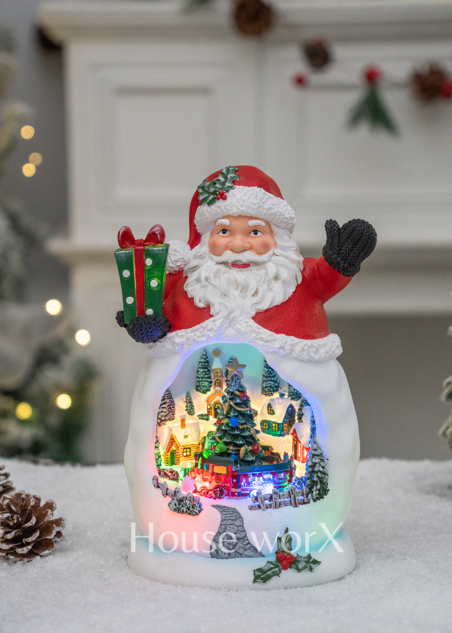 Holiday Lane - Santa - Medium - Christmas Snow Globes by House worX