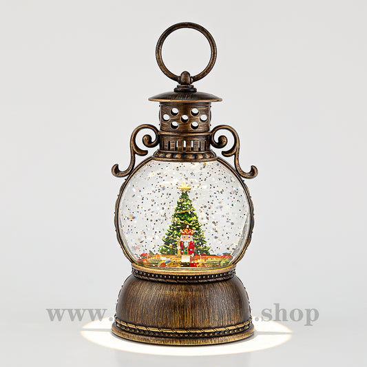 jester camp lantern christmas snowglobe 360 degree rotating feature nutcracker christmas tree a
