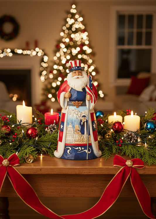 Jim Shore Heartwood Creek - American Santa - Pre-Order - Christmas Snow Globes by House worX