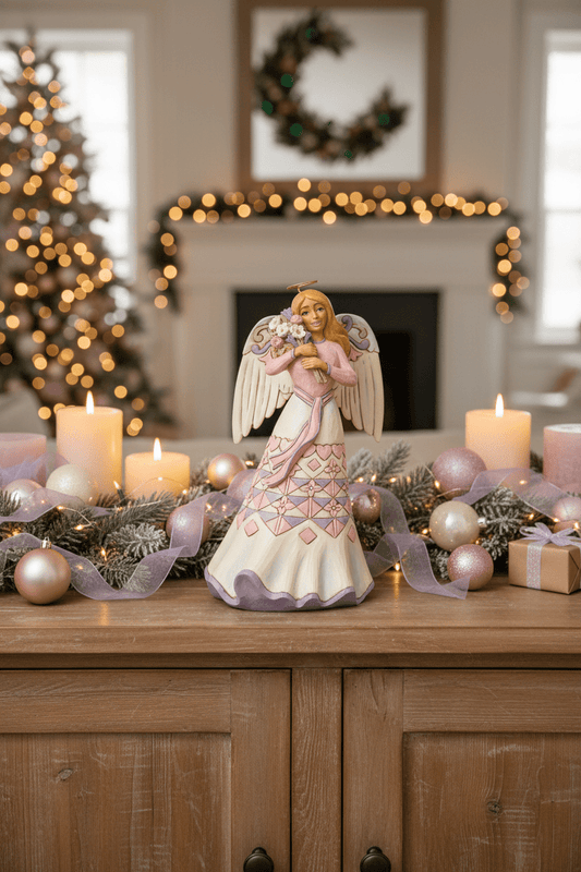 Jim Shore Heartwood Creek - Angel Holding Flowers - Christmas Snow Globes by House worX