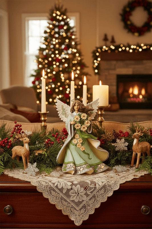 Jim Shore Heartwood Creek - Angel With Wreath - PRE-ORDER - Christmas Snow Globes by House worX
