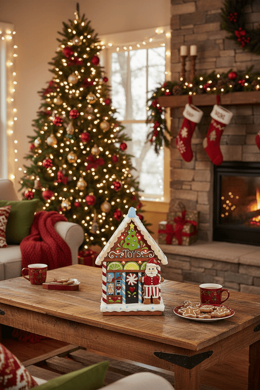 Jim Shore Heartwood Creek - Gingerbread LED Toy Shop - PRE-ORDER - Christmas Snow Globes by House worX