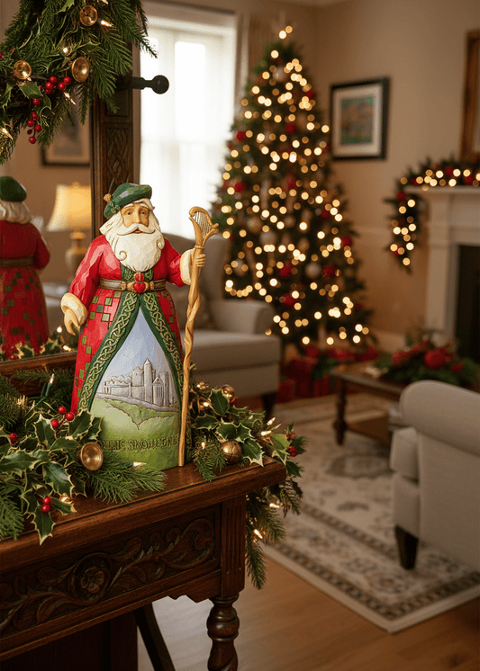 Jim Shore Heartwood Creek - Irish Santa - Pre-Order - Christmas Snow Globes by House worX