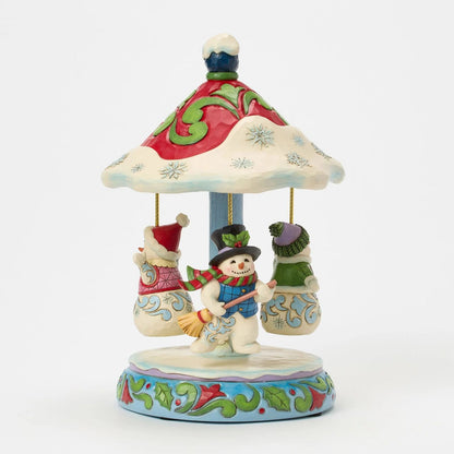 Jim Shore Heartwood Creek - Rotating Snowman Carousel - Christmas Snow Globes by House worX