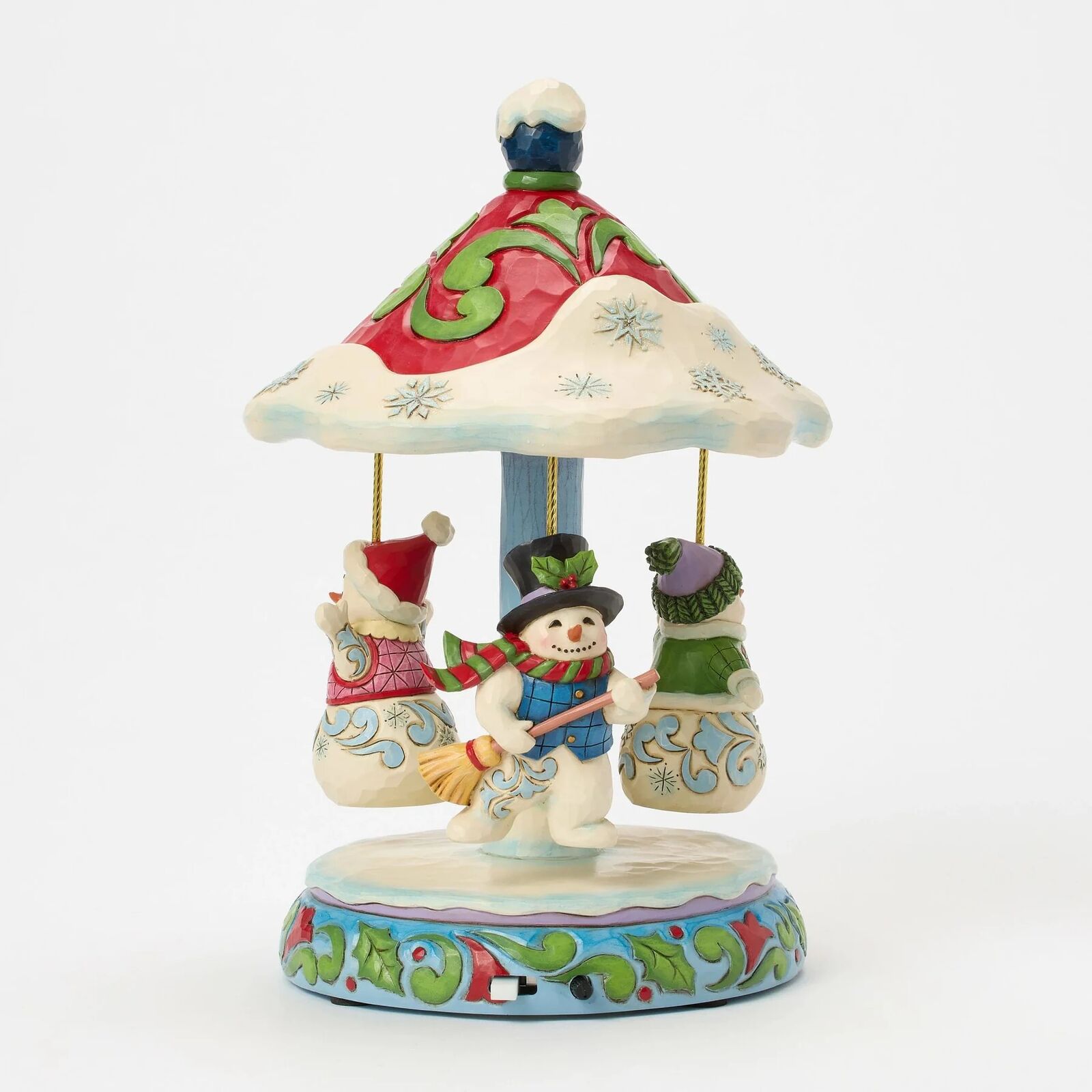 Jim Shore Heartwood Creek - Rotating Snowman Carousel - Christmas Snow Globes by House worX