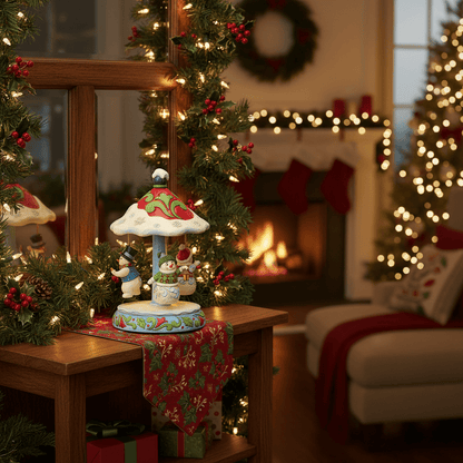 Jim Shore Heartwood Creek - Rotating Snowman Carousel - Christmas Snow Globes by House worX