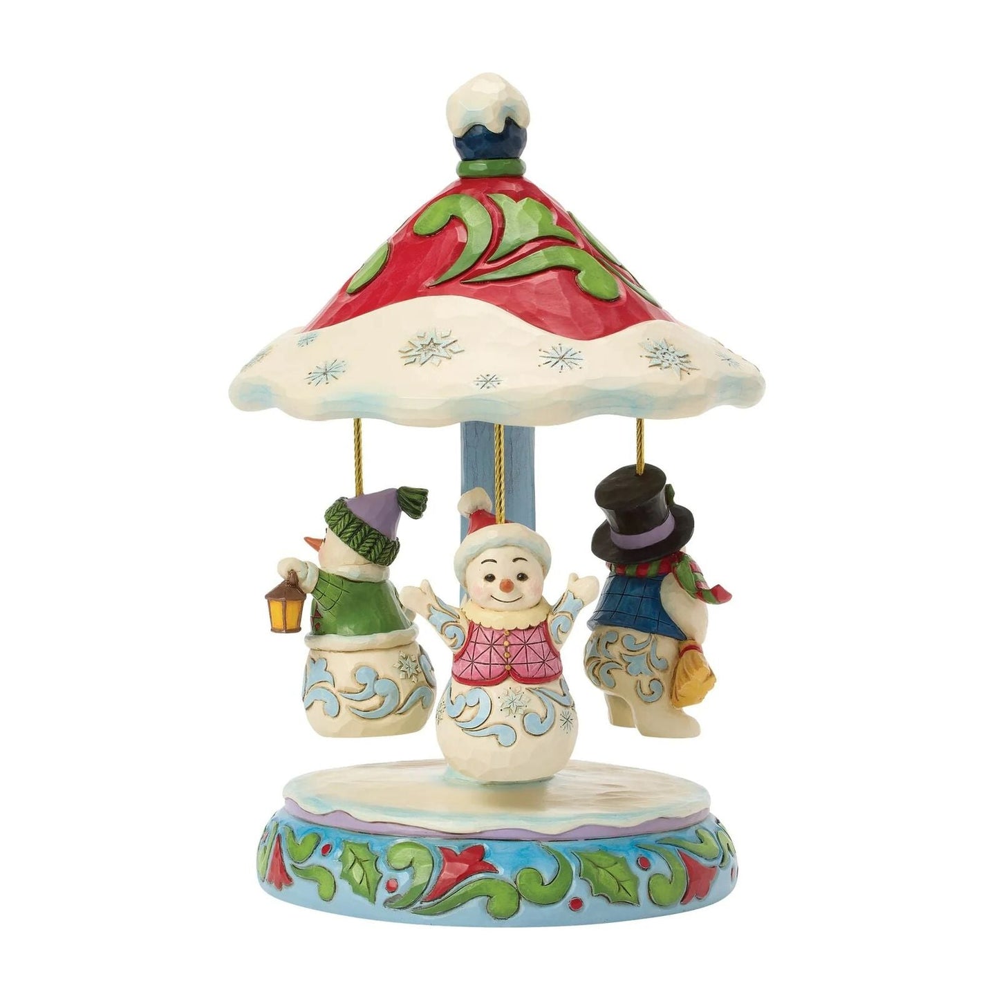 Jim Shore Heartwood Creek - Rotating Snowman Carousel - Christmas Snow Globes by House worX