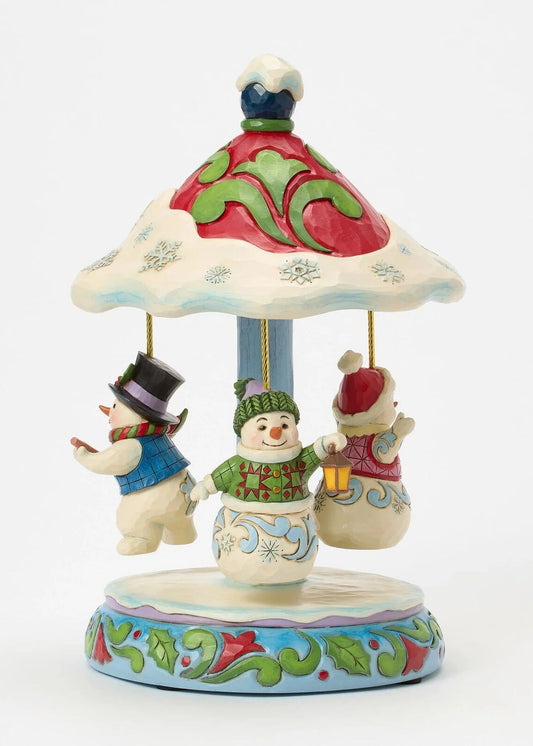 Jim Shore Heartwood Creek - Rotating Snowman Carousel - Christmas Snow Globes by House worX