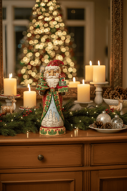 Jim Shore Heartwood Creek - Santa Nutcracker Green/Red - PRE-ORDER - Christmas Snow Globes by House worX