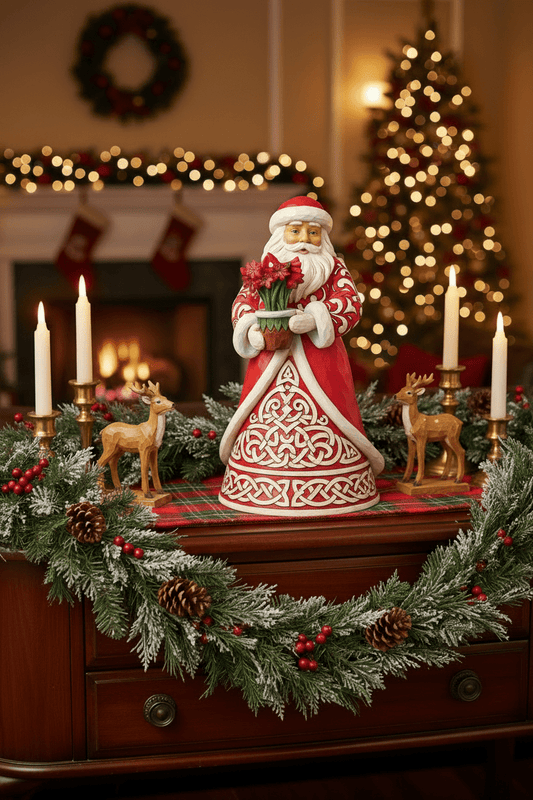 Jim Shore Heartwood Creek - Santa With Amaryllis - Christmas Snow Globes by House worX