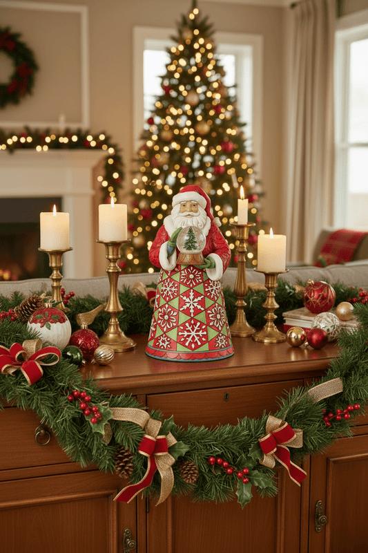 Jim Shore Heartwood Creek - Santa With Snowman Dome - Christmas Snow Globes by House worX