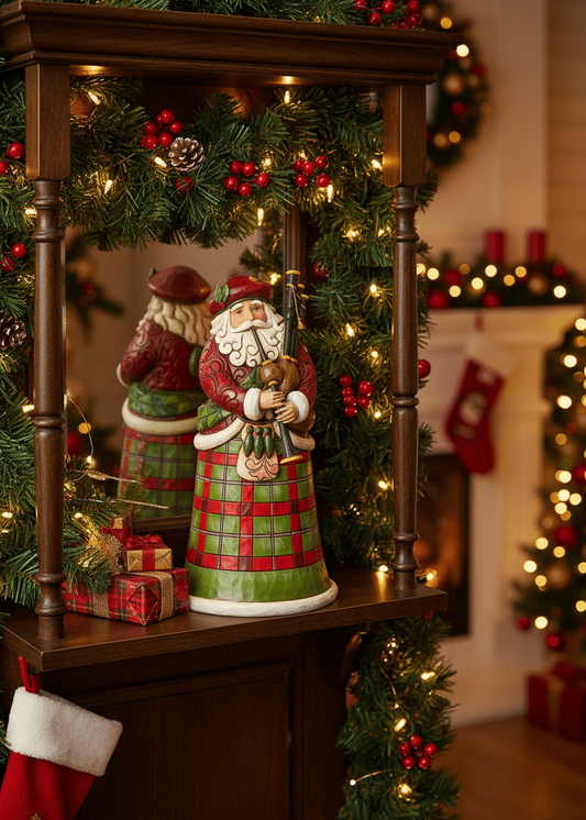 Jim Shore Heartwood Creek - Scottish Santa - Pre-Order - Christmas Snow Globes by House worX