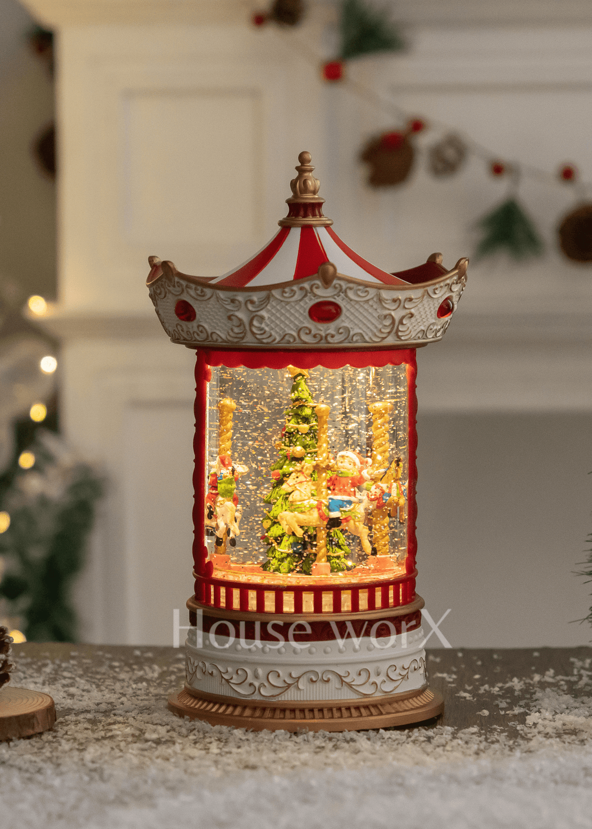 Merry-go-round - White - Christmas Snow Globes by House worX