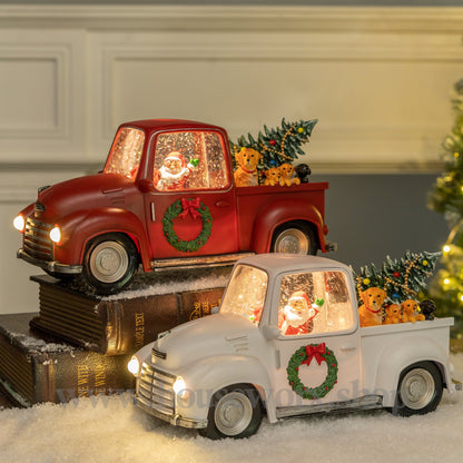 Pickup Truck - Red - Christmas Snow Globes by House worX