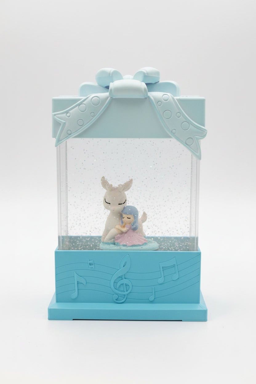 Present - Blue Deer - Christmas Snow Globes by House worX