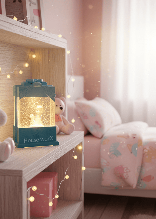 Present - Blue Snowman - Christmas Snow Globes by House worX