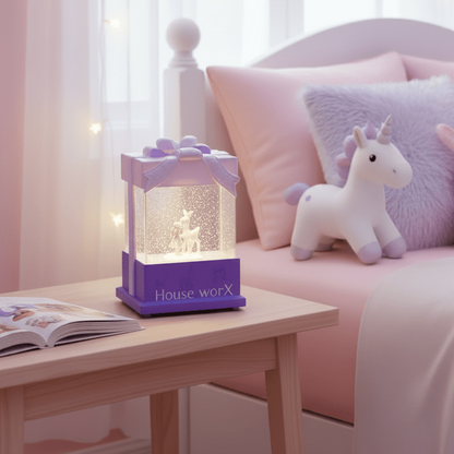 Present - Purple Deer - Christmas Snow Globes by House worX