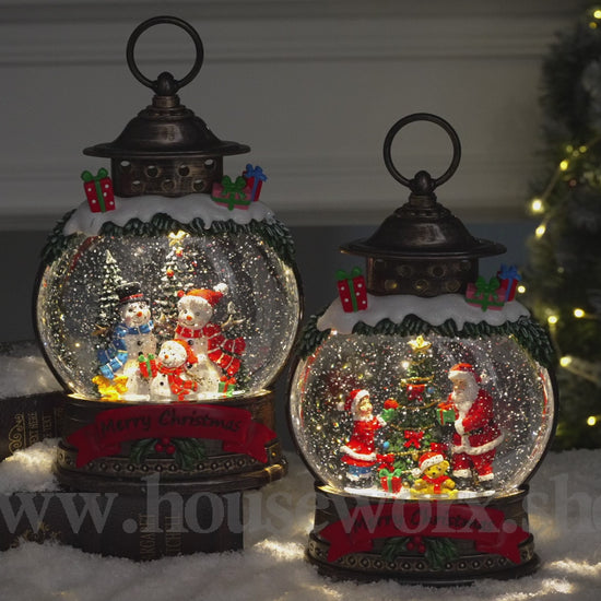 Festive oval collection snow globe video